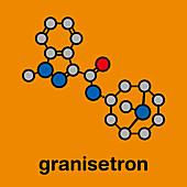 Granisetron nausea and vomiting drug molecule, illustration