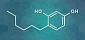 Hexylresorcinol molecule, illustration