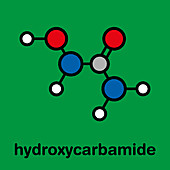 Hydroxycarbamide cancer drug molecule, illustration