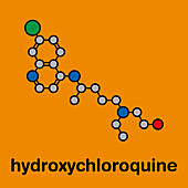 Hydroxychloroquine malaria drug molecule, illustration