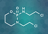 Ifosfamide cancer drug molecule, illustration