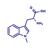 Indoximod cancer drug molecule, illustration