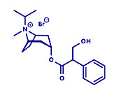 Ipratropium bromide asthma drug molecule, illustration