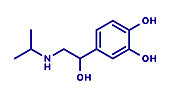 Isoprenaline drug molecule, illustration