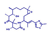 Ixabepilone cancer drug molecule, illustration