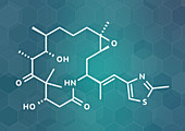 Ixabepilone cancer drug molecule, illustration