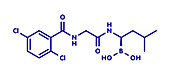 Ixazomib multiple myeloma drug molecule, illustration