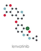 Lenvatinib cancer drug molecule, illustration