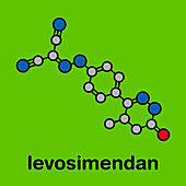 Levosimendan heart failure drug molecule, illustration