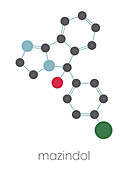 Mazindol appetite suppressant drug molecule, illustration