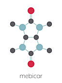 Mebicar anxiolytic drug molecule, illustration