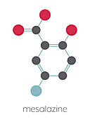 Mesalazine drug molecule, illustration