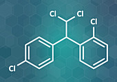 Mitotane cancer drug molecule, illustration