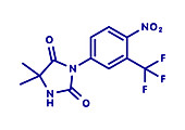 Nilutamide prostate cancer drug molecule, illustration