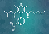 Nimodopine vasospasm drug molecule, illustration