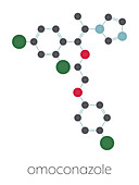 Omoconazole antifungal drug molecule, illustration