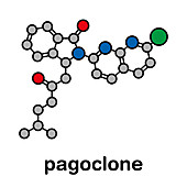 Pagoclone anxiolytic drug molecule, illustration