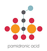 Pamidronic acid osteoporosis drug molecule, illustration