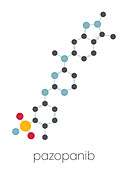 Pazopanib cancer drug molecule, illustration