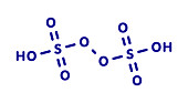 Peroxydisulfuric acid oxidizing agent molecule, illustration