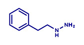 Phenelzine antidepressant molecule, illustration