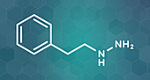 Phenelzine antidepressant molecule, illustration