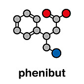 Phenibut anxiolytic and sedative drug molecule, illustration