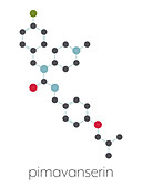 Pimavanserin antipsychotic drug molecule, illustration