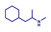 Propylhexedrine molecule, illustration