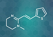 Pyrantel antinematodal drug molecule, illustration