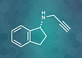 Rasagiline Parkinson's disease drug molecule, illustration