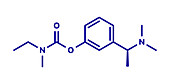 Rivastigmine dementia drug molecule, illustration