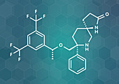 Rolapitant antiemetic drug molecule, illustration