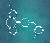 Rupatadine antihistamine drug molecule, illustration