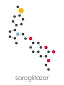 Saroglitazar diabetes drug molecule, illustration