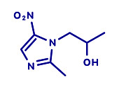 Secnidazole anti-infective drug molecule, illustration