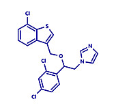 Sertaconazole antifungal drug molecule, illustration