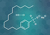 Sodium oxychlorosene antiseptic molecule, illustration