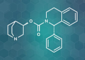 Solifenacin overactive bladder drug molecule, illustration