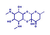 Spectinomycin gonorrhea drug molecule, illustration