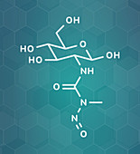 Streptozotocin cancer drug molecule, illustration