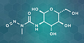 Streptozotocin cancer drug molecule, illustration