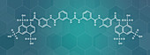 Suramin sleeping sickness drug molecule, illustration