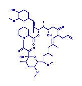 Tacrolimus immunosuppressant drug molecule, illustration