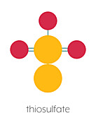 Thiosulfate anion chemical structure, illustration