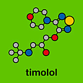Timolol beta-adrenergic receptor antagonist drug molecule