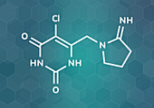 Tipiracil cancer drug molecule, illustration