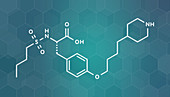 Tirofiban anticoagulant drug molecule, illustration