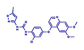 Tivozanib cancer drug molecule, illustration