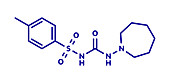 Tolazamide diabetes drug molecule, illustration